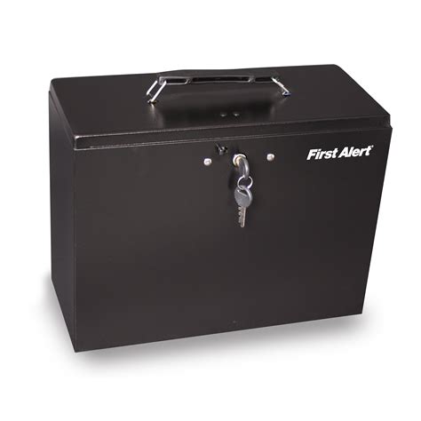 metal file box with padlock|metal document box with key.